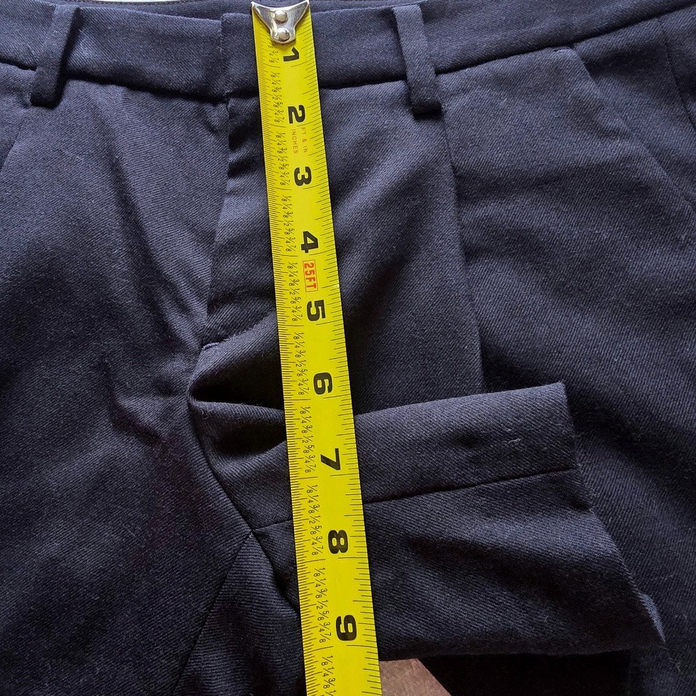 Uniqlo Womens Navy Blue Wool Blend Pleated Tailored Shorts Size 58  221-128889 - Picture 13 of 13